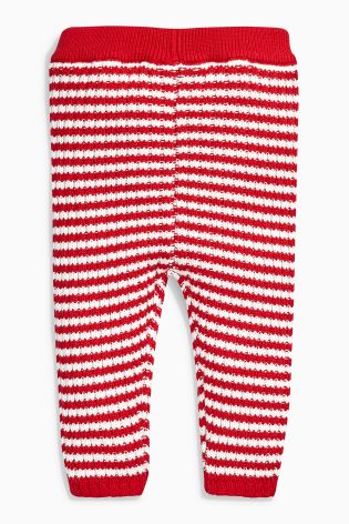 Red/Ecru Knitted Leggings (0mths-2yrs)